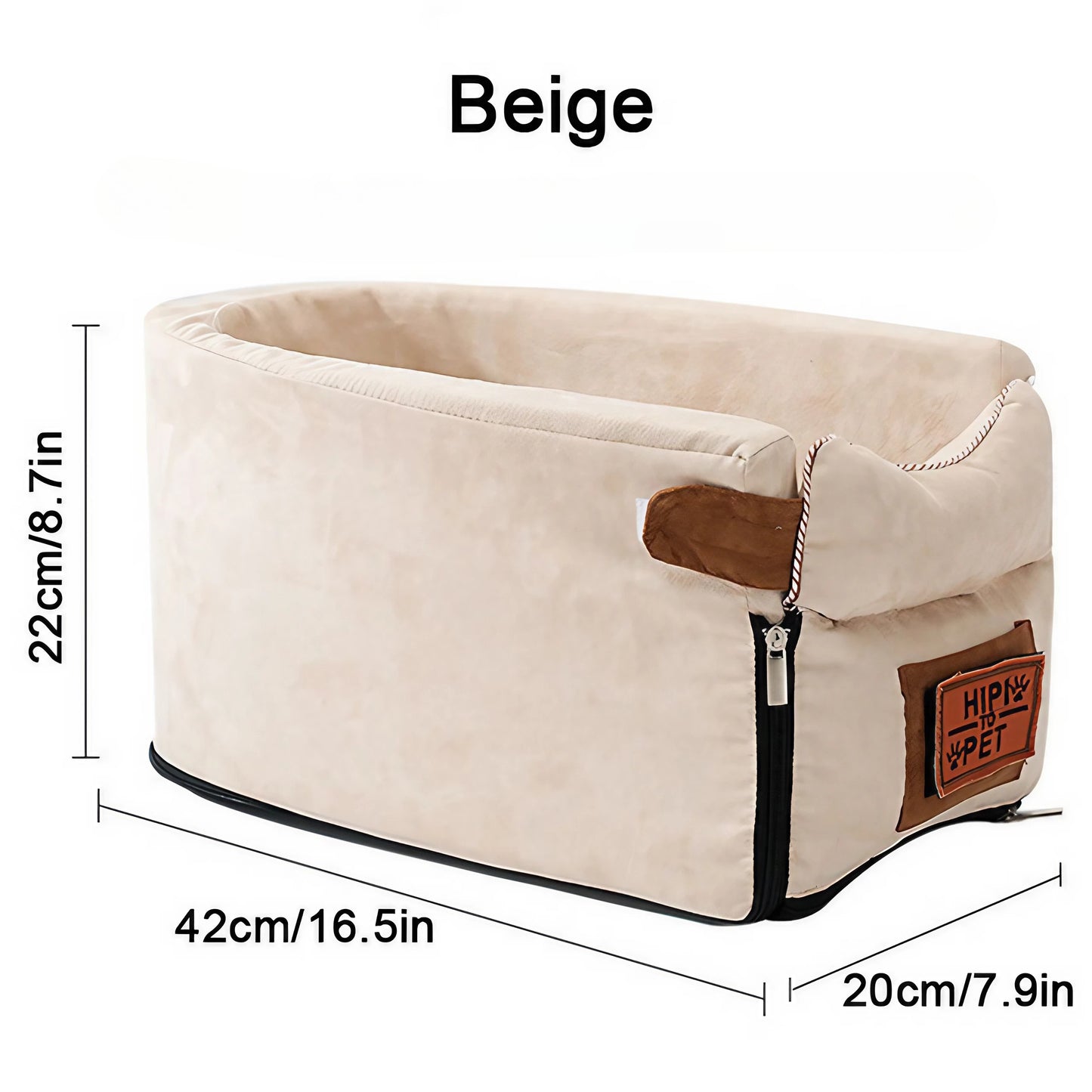 Deluxe Car Seat for Small Pets 0 Pad & Paw Beige