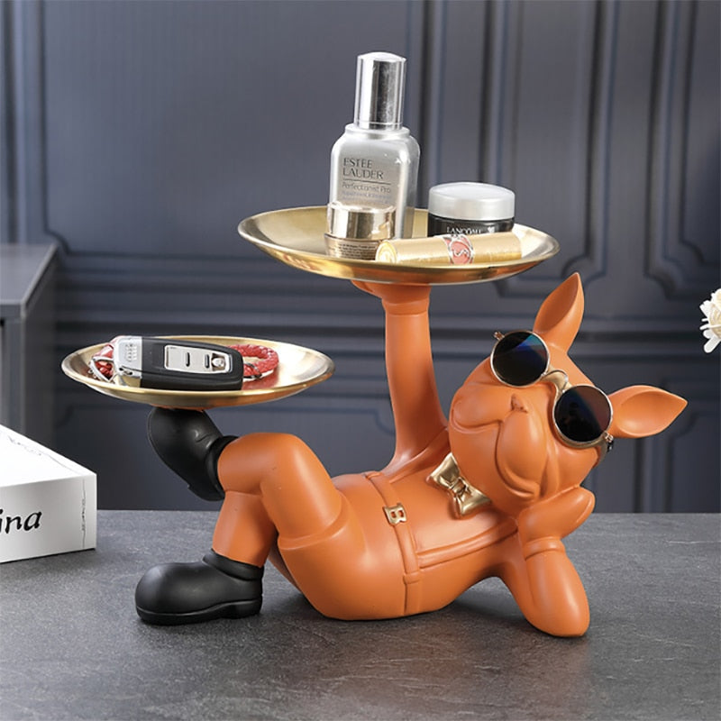 Bulldog Desktop Storage Statue 0 Pad & Paw Orange