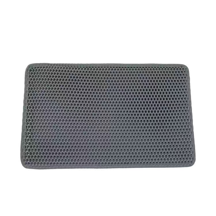 Dual-Layer Honeycomb Cat Litter Mat 0 Pad & Paw Gray 15.5" x 19.5" / 40 x 50cm