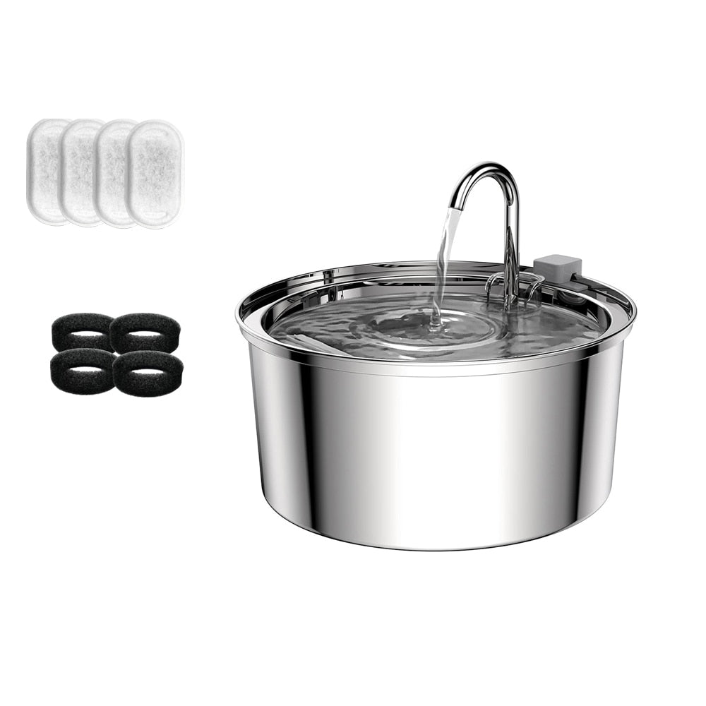Automatic Cat Water Fountain 0 Pad & Paw Water Fountain With Carbon Filters