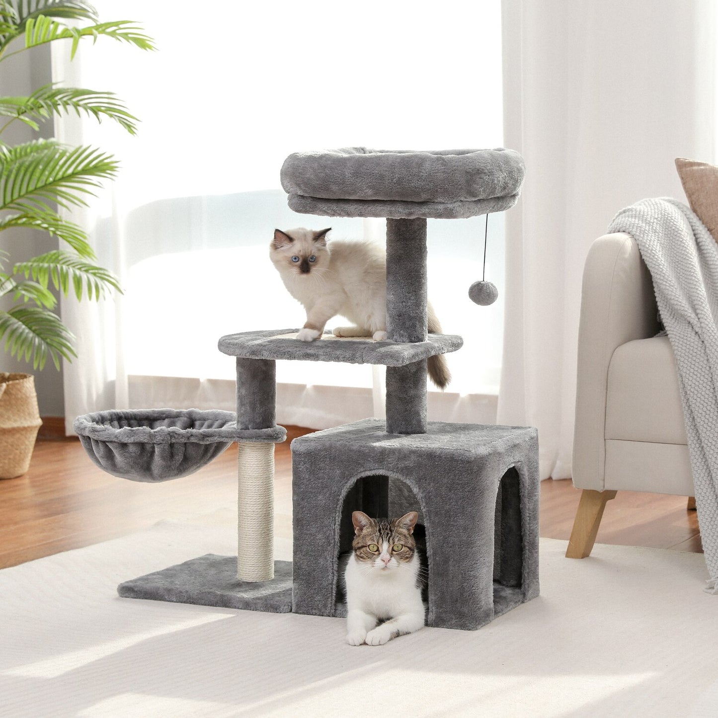 Compact 4-Level Cat Tree 0 Pad & Paw