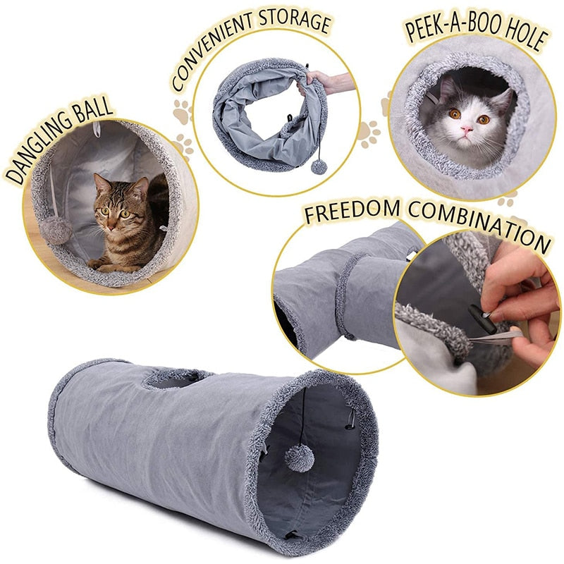 Suede Feline Fun Tunnel 0 Pad & Paw