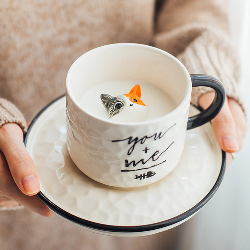 3D Cat Cup & Saucer 0 Pad & Paw