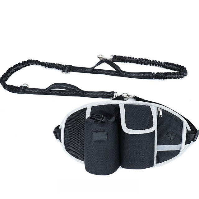 Hands-Free Jogging Leash with Pockets 0 Pad & Paw Black  