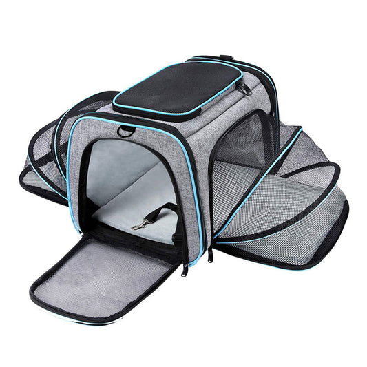 Expandable Journey Pet Carrier 0 Pad & Paw Blue S 