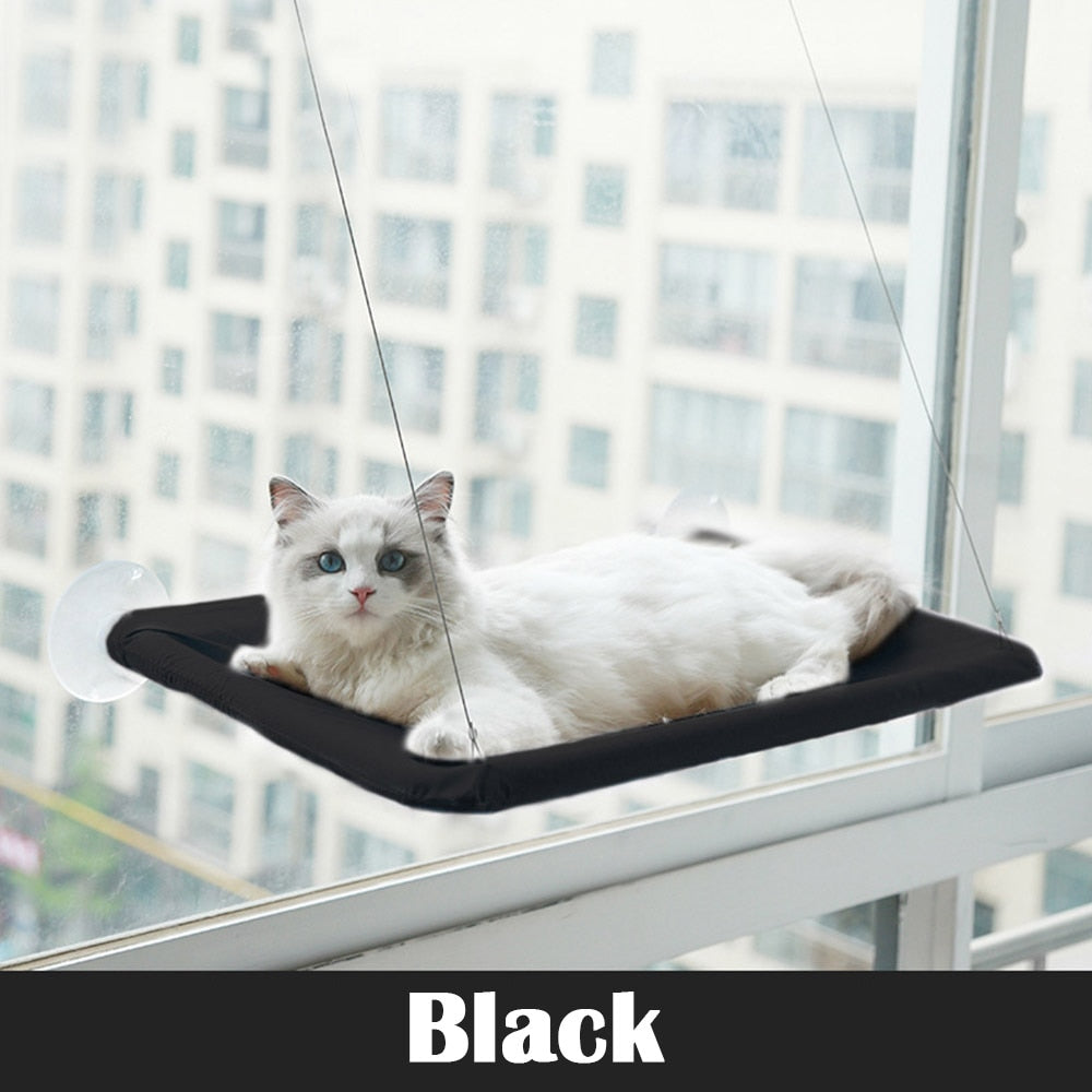 Window Cat Perch with Mat 0 Pad & Paw Black Cat Perch with Mat A 