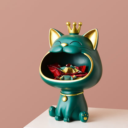 Laughing Cat Storage Statue 0 Pad & Paw Green  