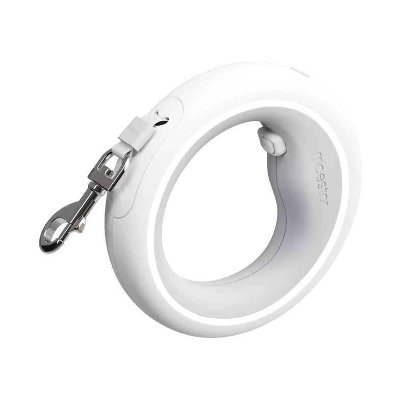 Hands-Free UFO-Shaped Dog Leash - 3m 0 Pad & Paw White  