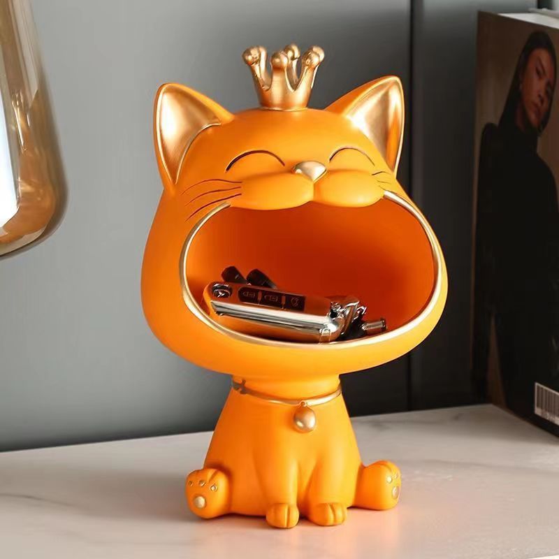 Laughing Cat Storage Statue 0 Pad & Paw Orange  