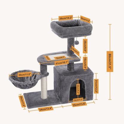 Compact 4-Level Cat Tree 0 Pad & Paw   