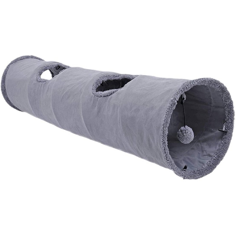 Suede Feline Fun Tunnel 0 Pad & Paw Gray S - 26" x 12" / 67x30cm 