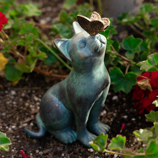 Playful Cat & Butterfly Garden Statue 0 Pad & Paw Default Title  